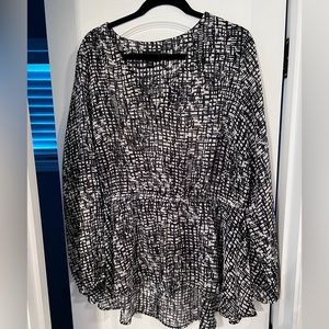 Sheer black and white blouse